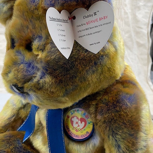 Retired Ty 2000 Original Clubby III Beanie Baby Buddy 15” Bear. - Picture 3 of 9